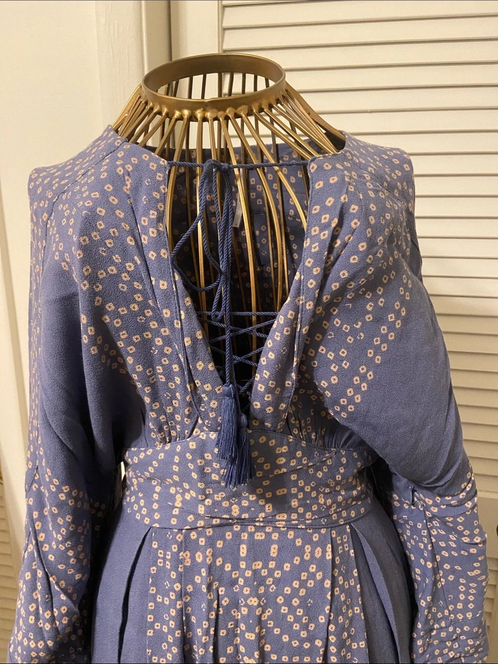 Free People Dusty Blue Printed Maxi Dress